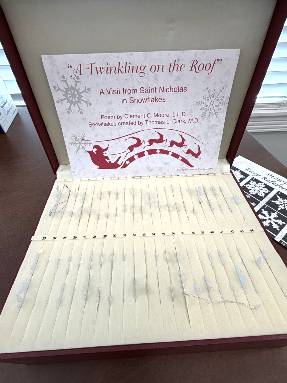 A Twinkling On The Roof Thomas Clark Metal Christmas Snowflake Ornament Set 1989